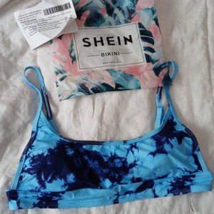 Shein XL Tie Dye Blue Bikini Top
